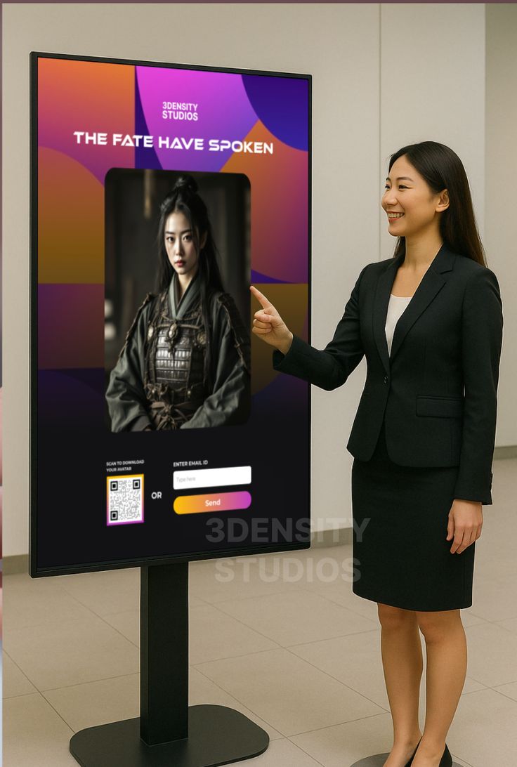 AI photo booth printing branded portraits at a corporate gala